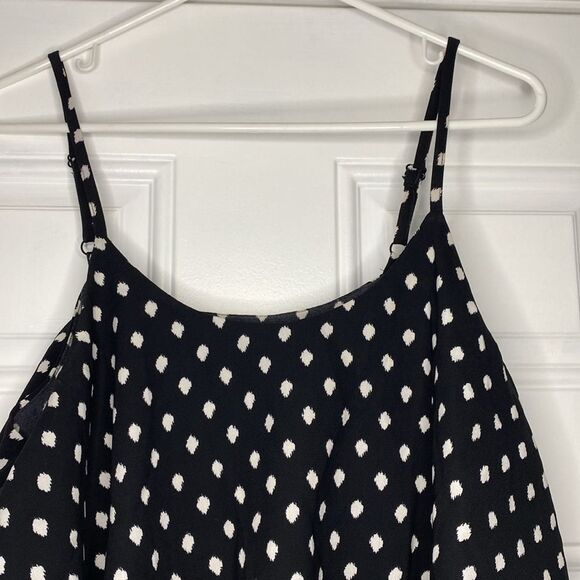 Elle Blurred Black and White Polka Dot Dress Size XL - Picture 2 of 8